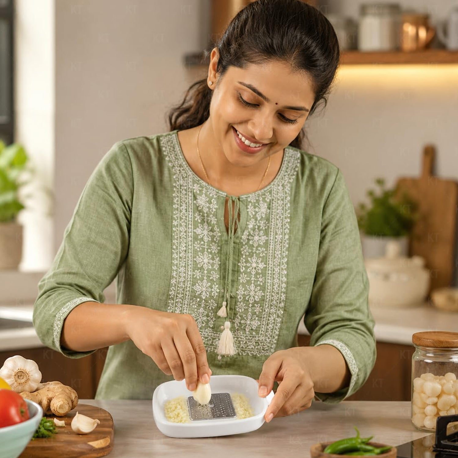 Ceramic grater plate food prep