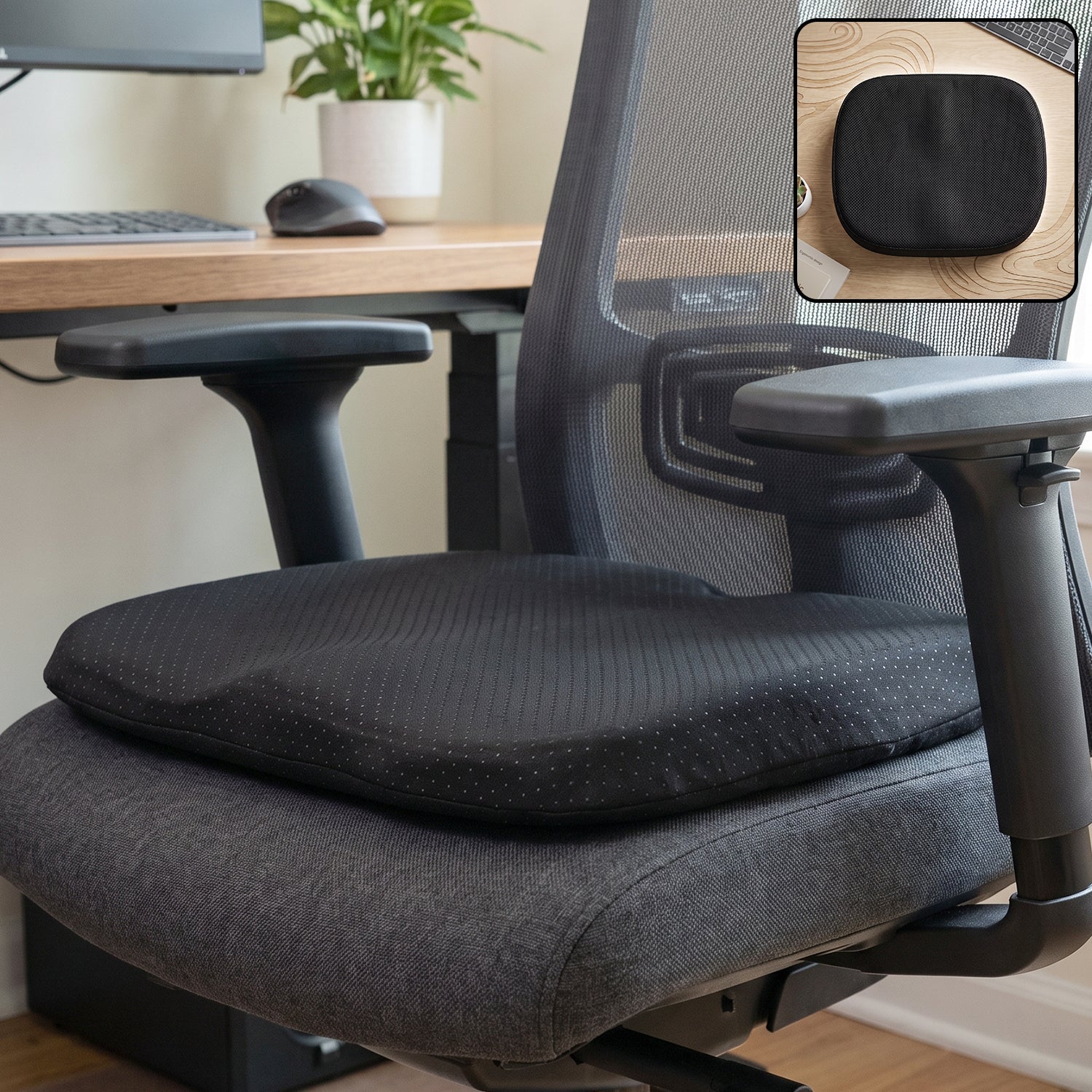 Ergonomic egg seat cushion, memory foam chair pad for office and car seat (1 pc)