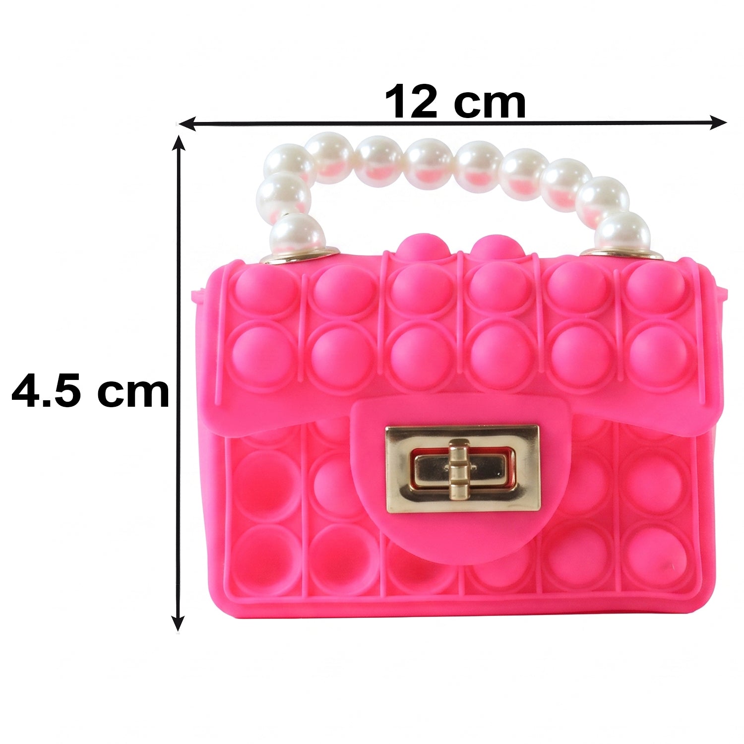 Kids sling purse with pop it bubbles and pearl strap