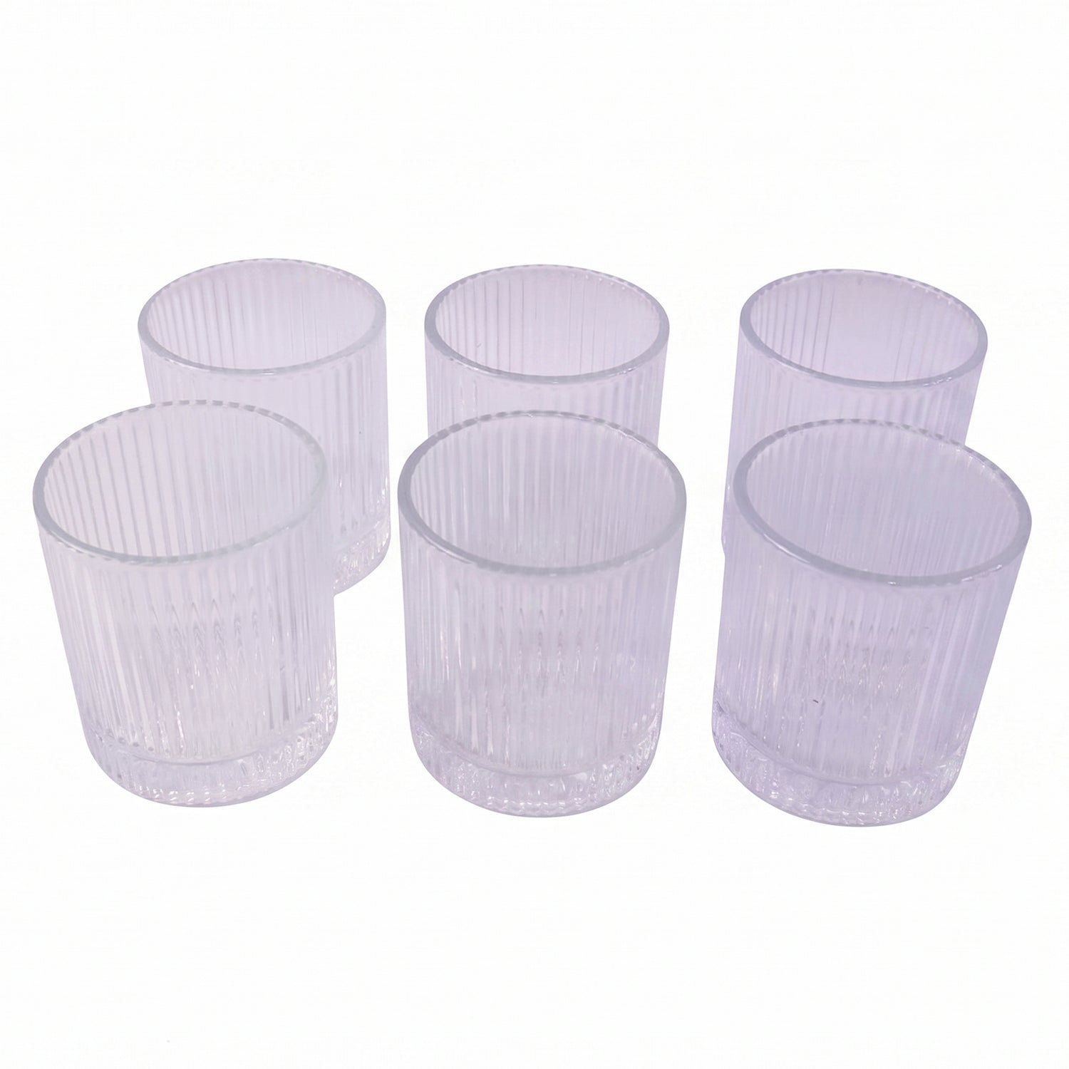 Ribbed crystal glass tumbler with stylish finish for various drinks