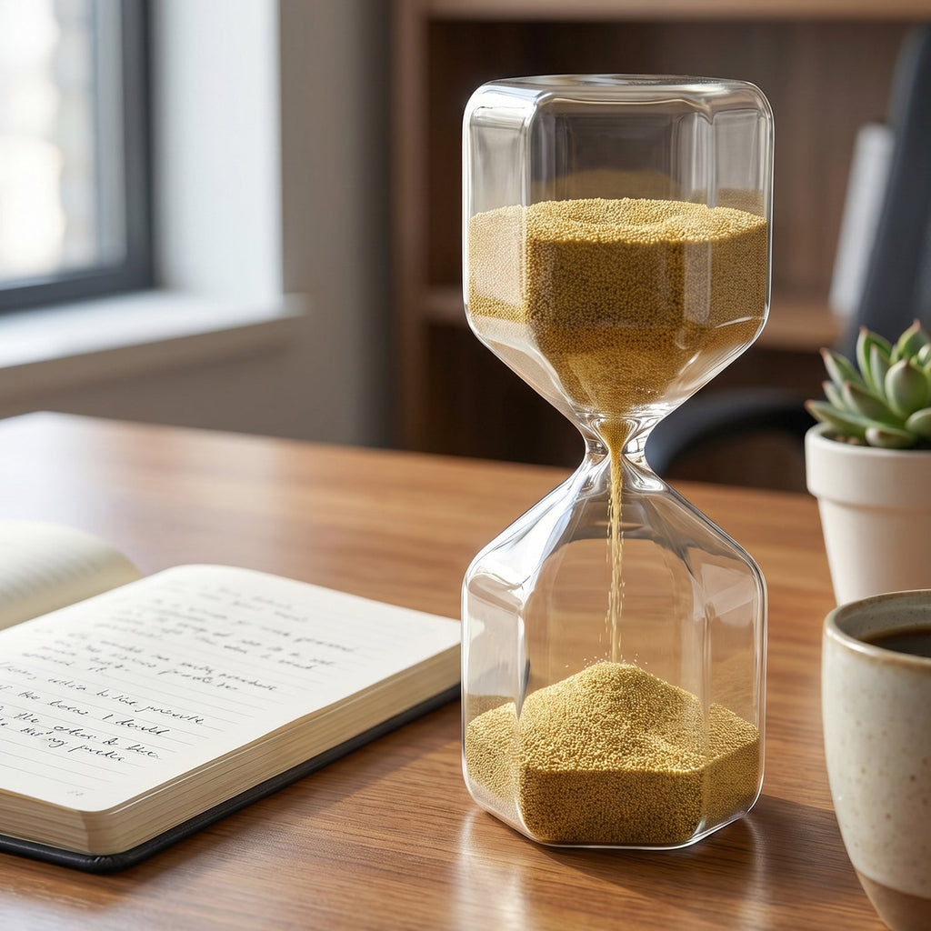 High-quality vintage style glass 4-minute sand timer for home decor.
