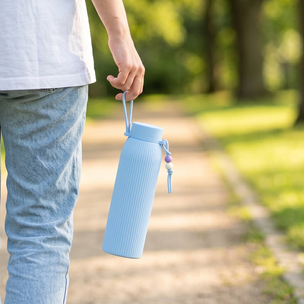 Glass Water Bottle – Stylish & Leakproof for Daily Use