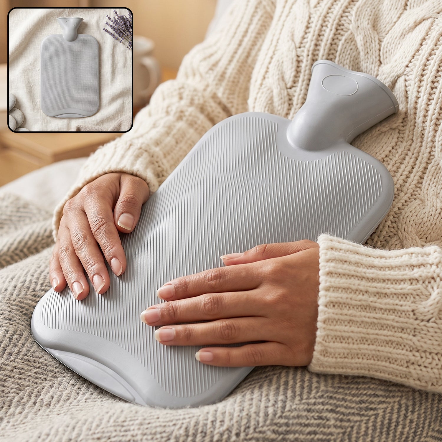 Small hot water bag for heat therapy and pain relief