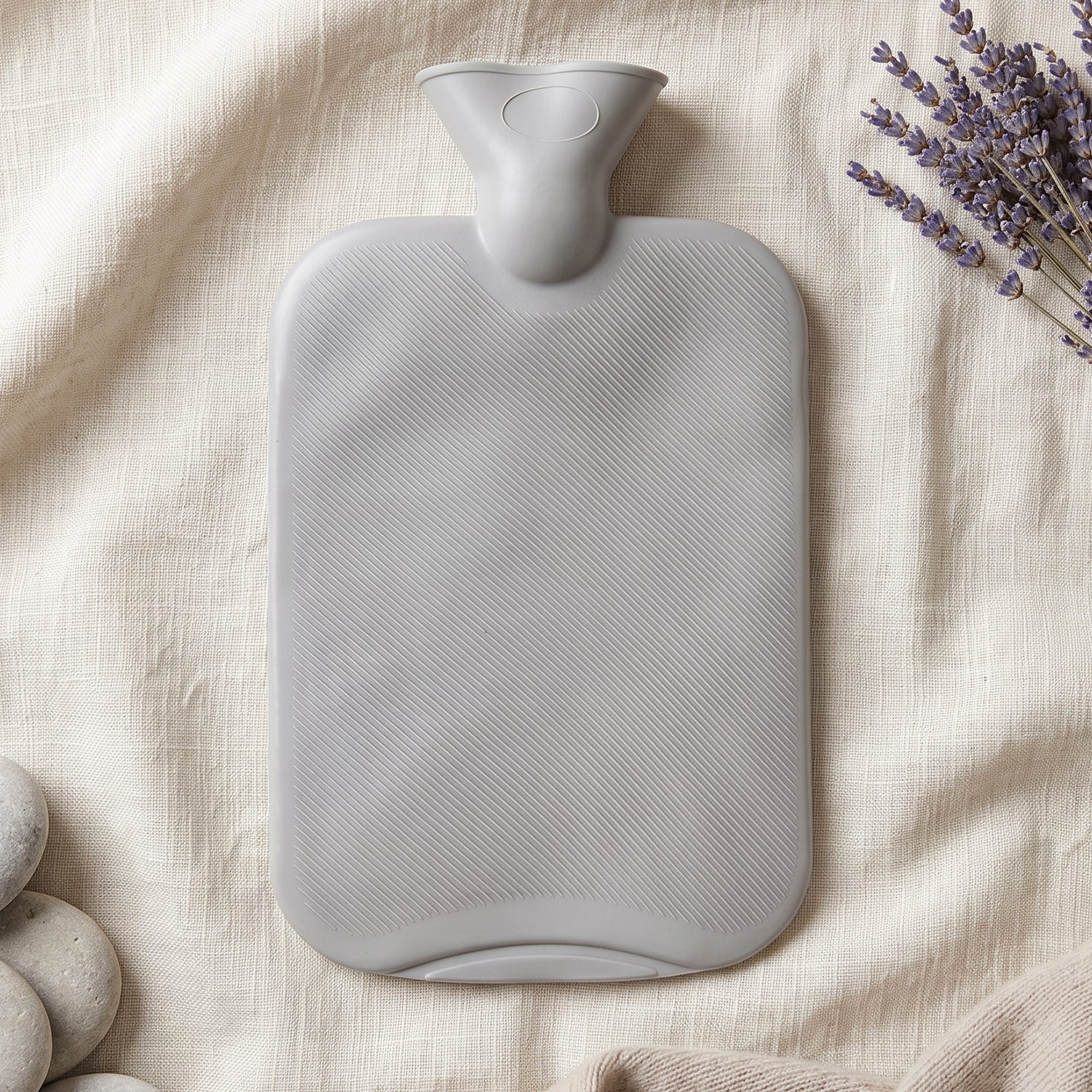 Close up of hot water bag stopper and cap