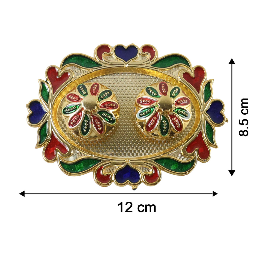 Enamel pooja thali kankavati for tilak and rituals