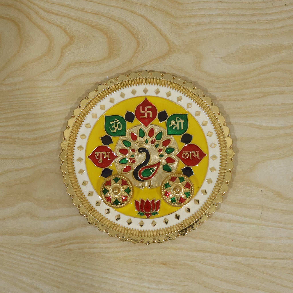Decorative aarti thali with kumkum bowls for gifting and pooja