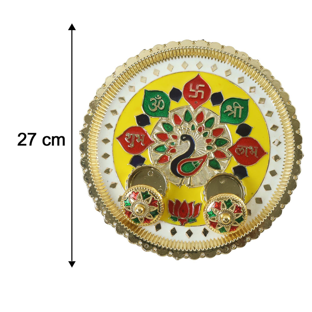 Festive decorative thali for pooja, tilak and haldi kumkum