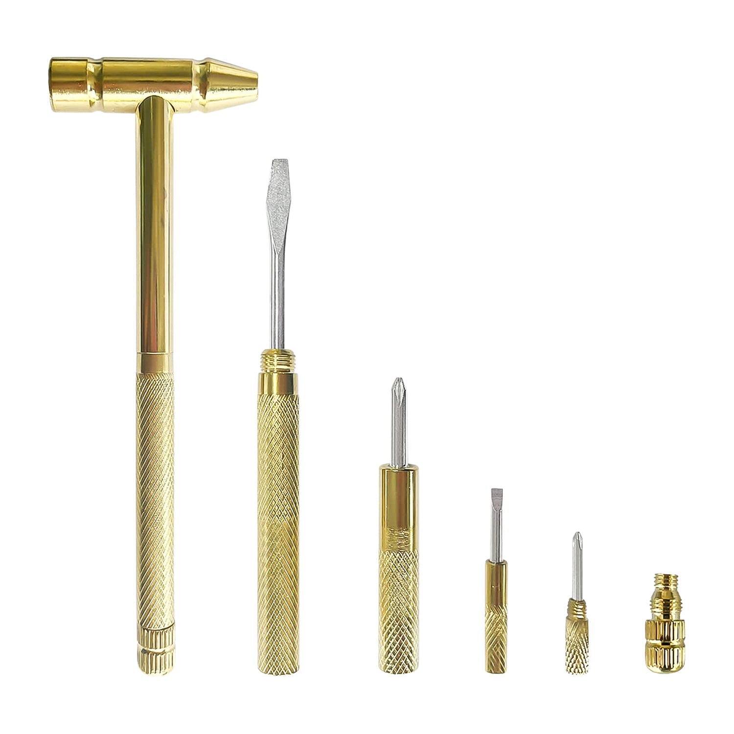 General purpose tool set integrating hammer and screwdriver for household maintenance