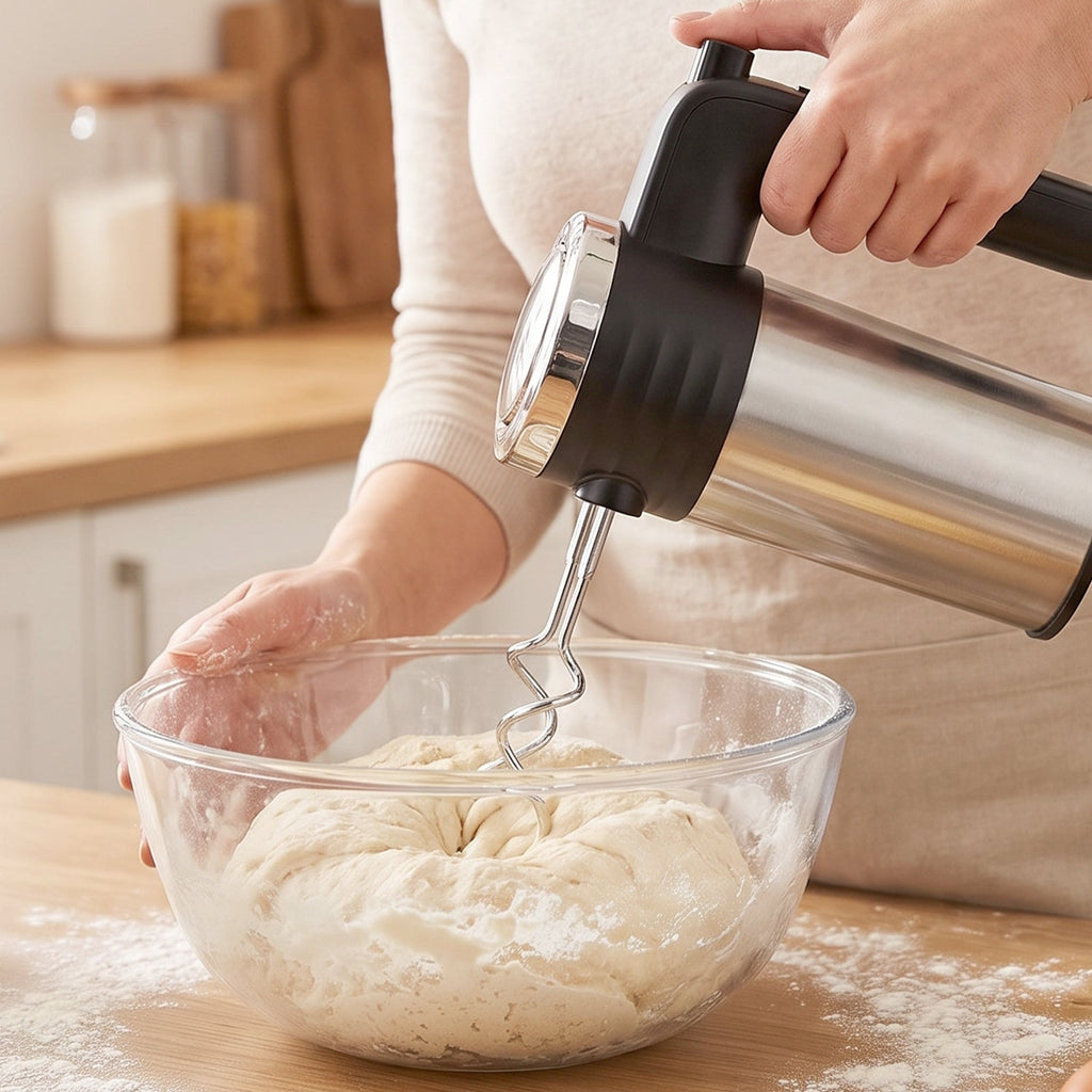 Electric hand beater for whipping cream, eggs and cake batter