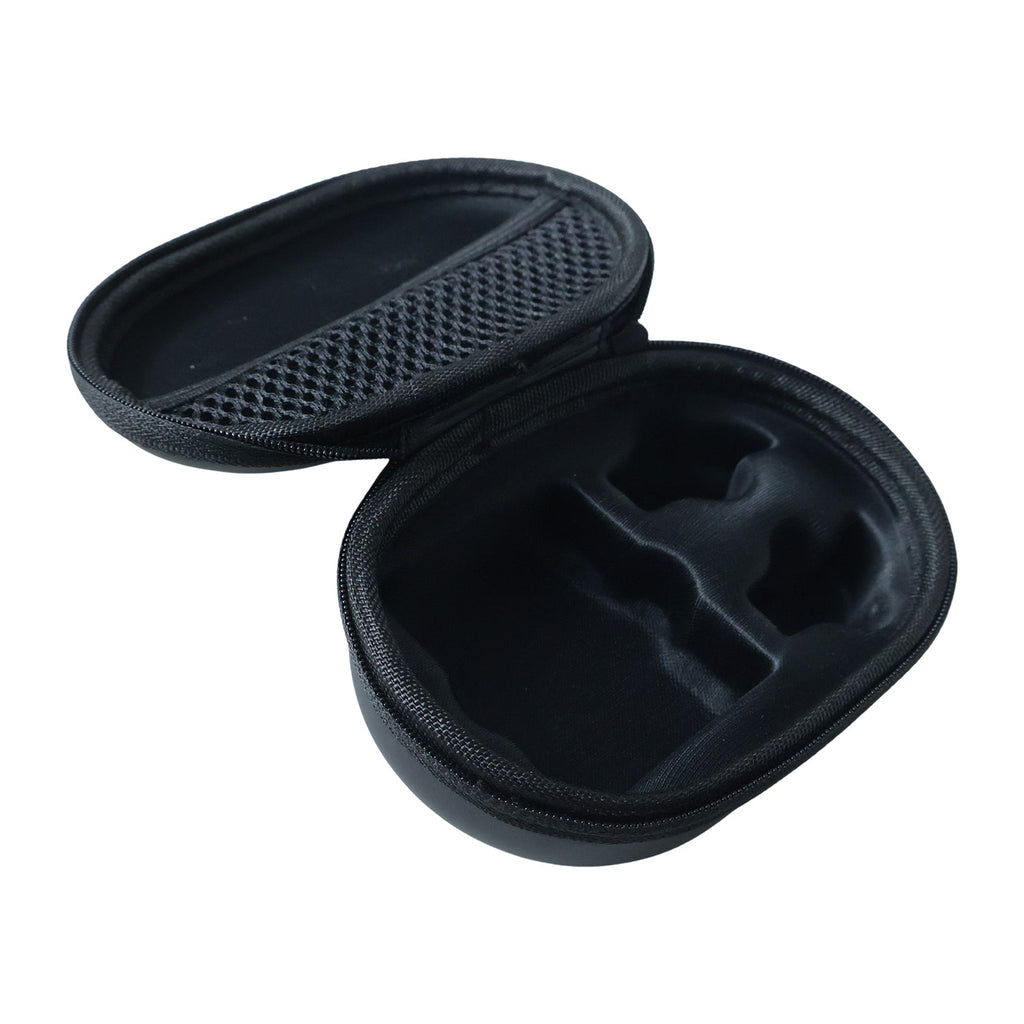 Interior view of the travel earphone storage pouch.