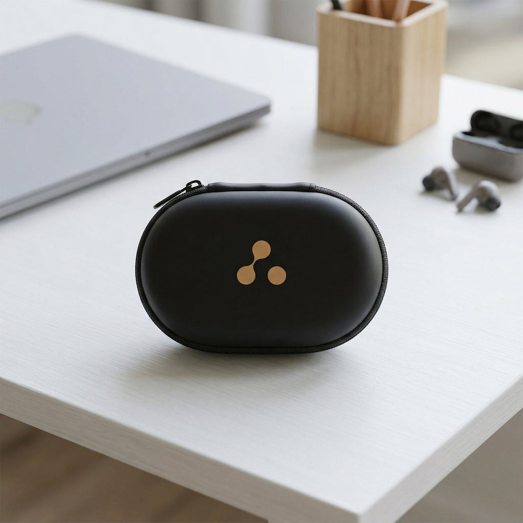 Front view Bluetooth earbuds protective case