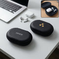 Durable hard shell wireless earbuds case in a stylish mixed design.