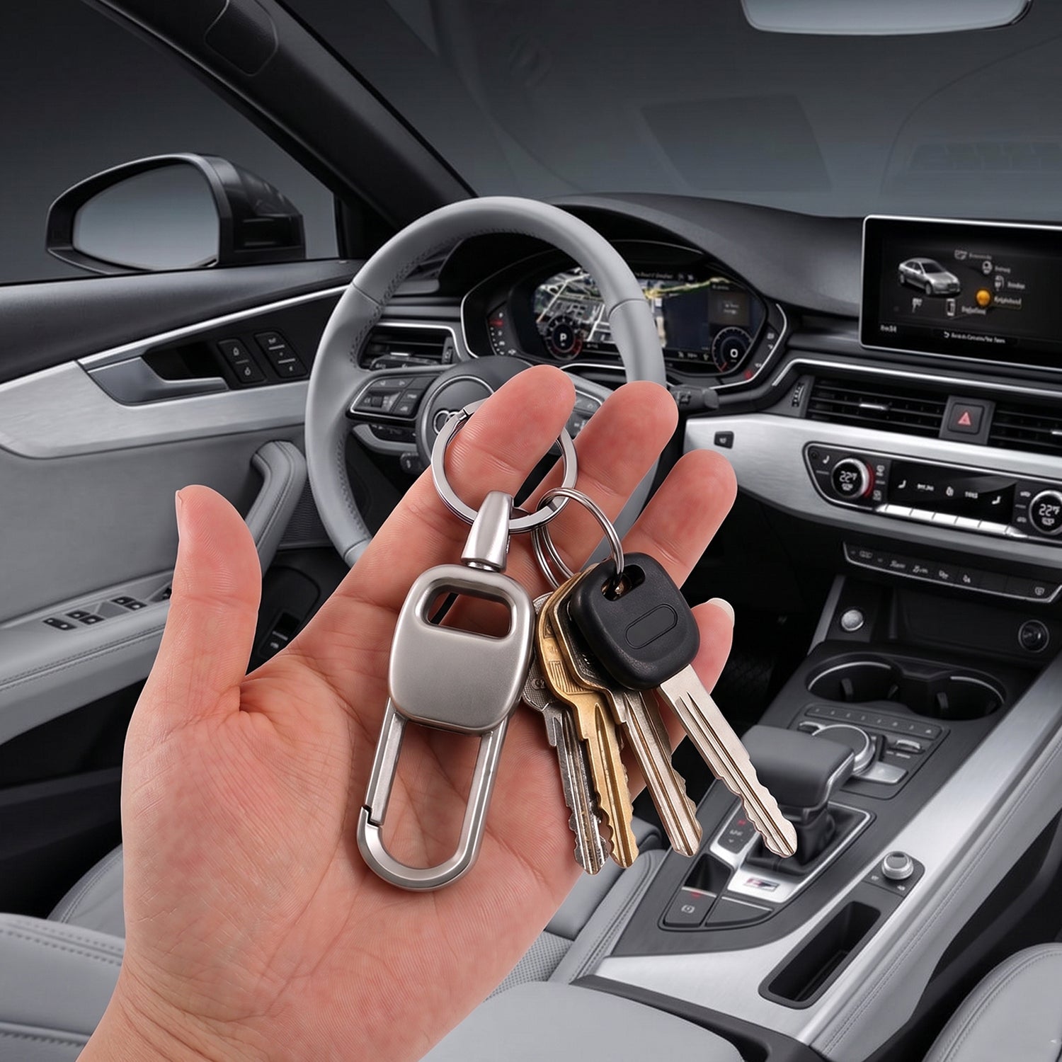 Strong metal carabiner clip for keys, outdoor and everyday use