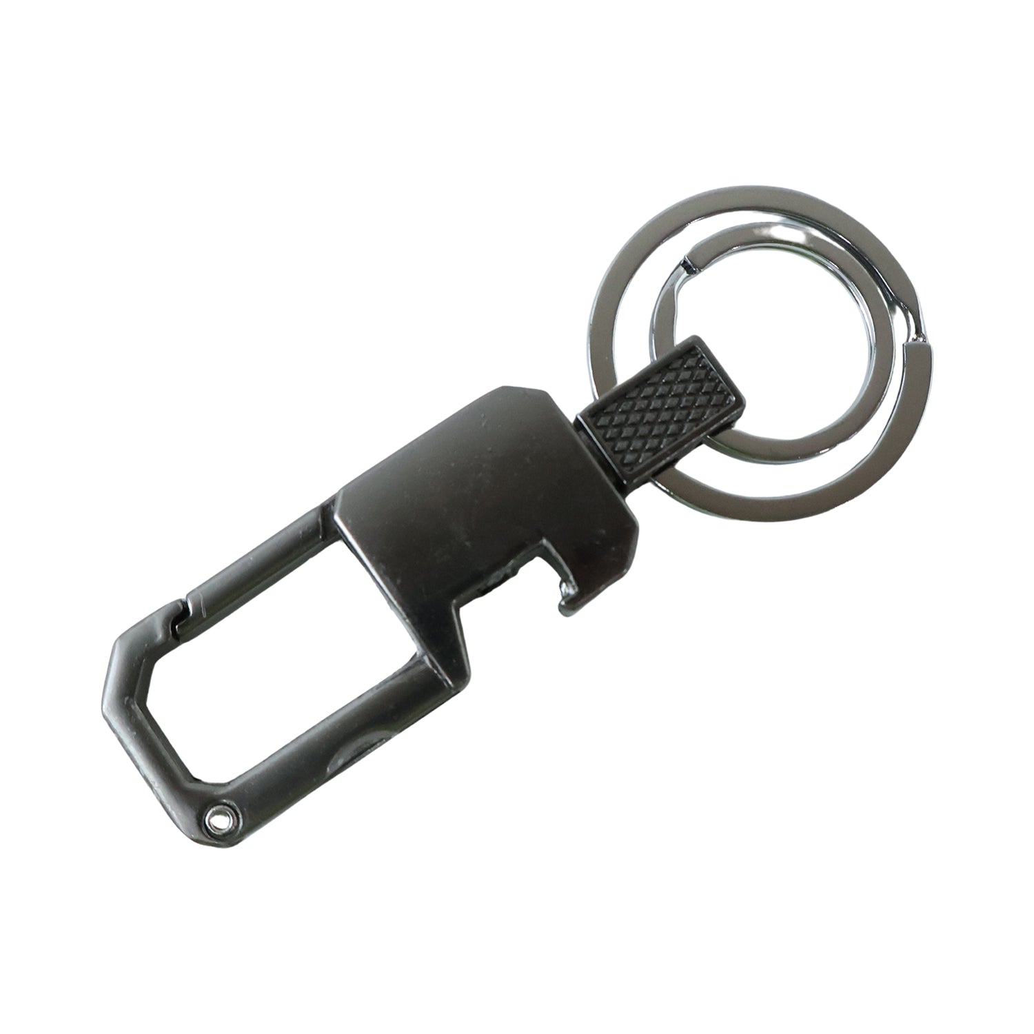 Close-up view of the rotating swivel mechanism on the metal key organizer.