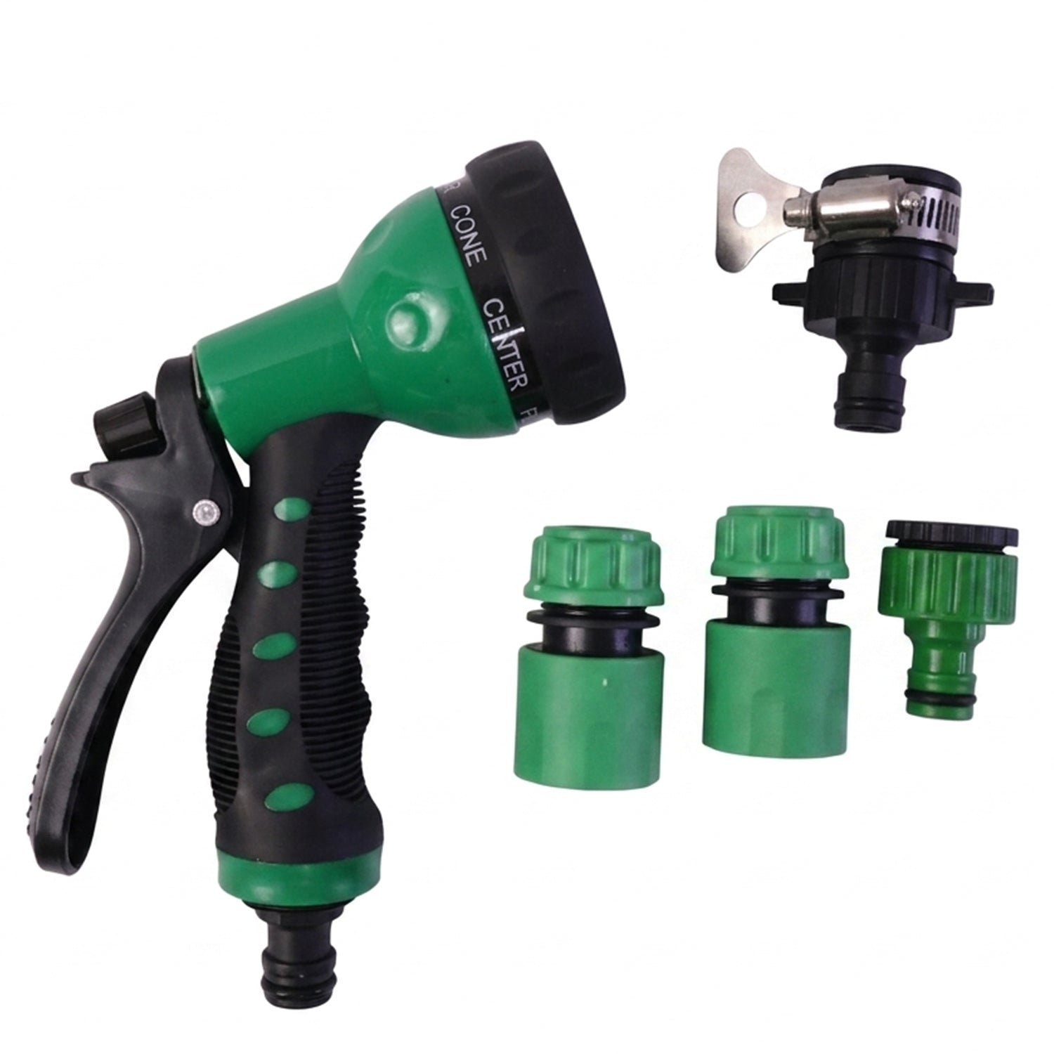 Watering and cleaning garden spray gun with quick connect fittings