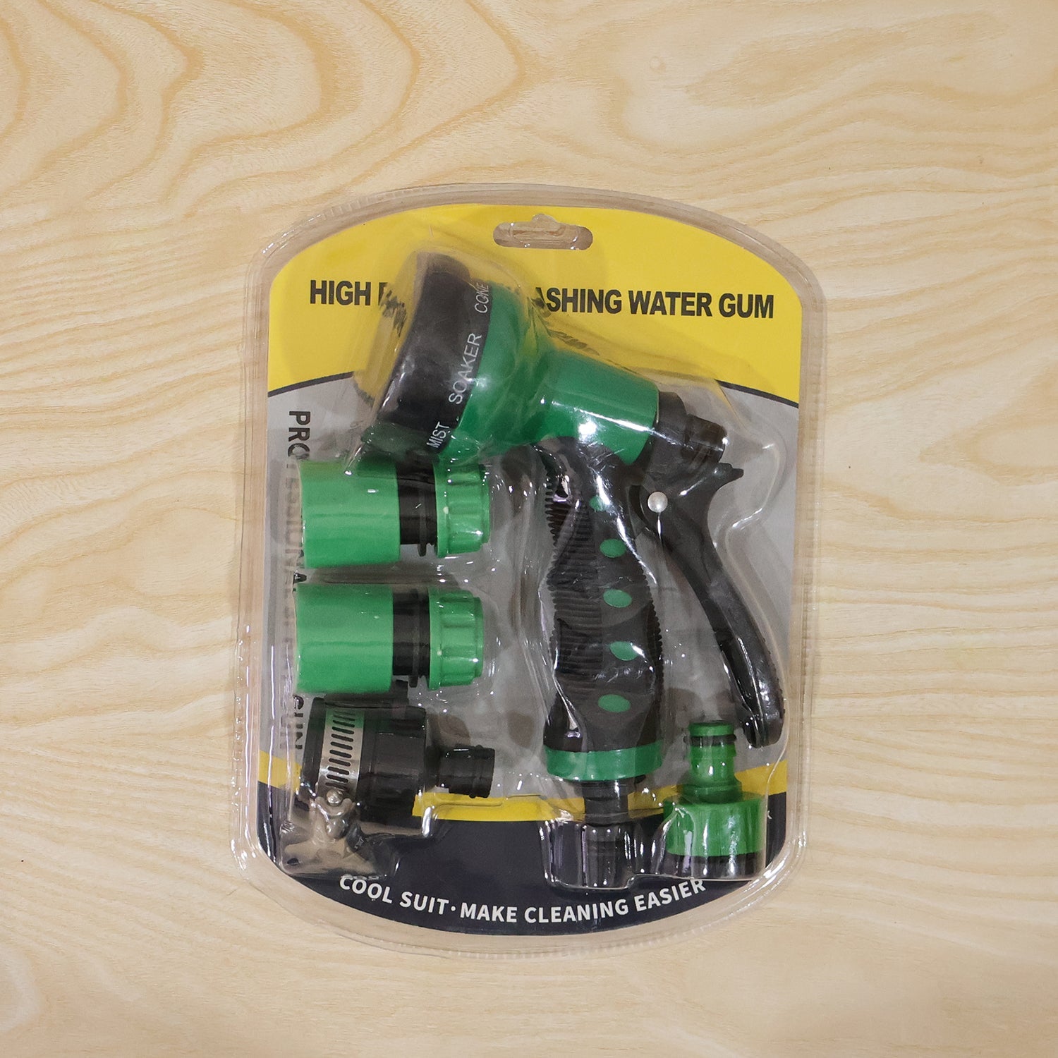 Heavy-duty garden water spray gun with ergonomic grip and multi-pattern nozzle