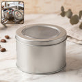 Round metal storage tin box organiser