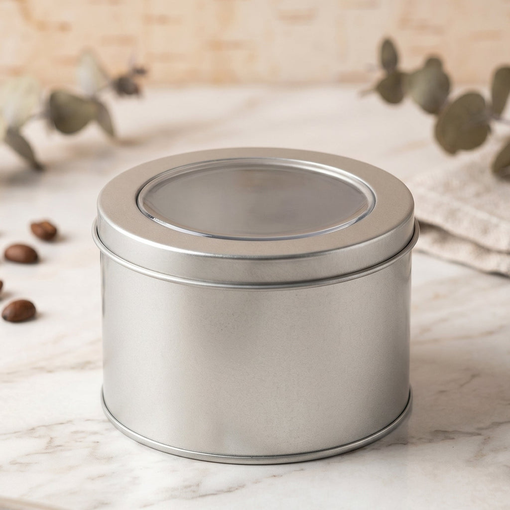Round tin box feature view