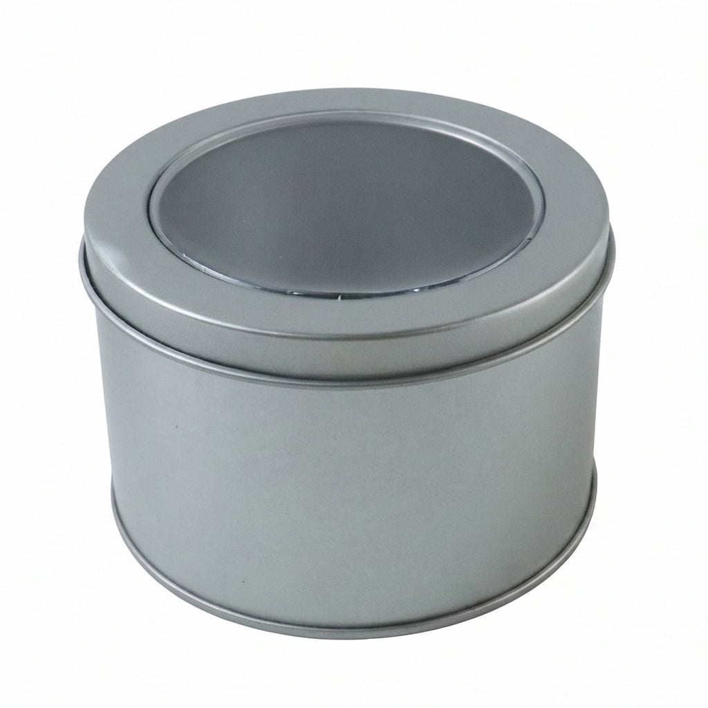 Round storage tin design view