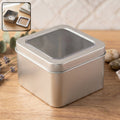 Clear window metal storage tin box