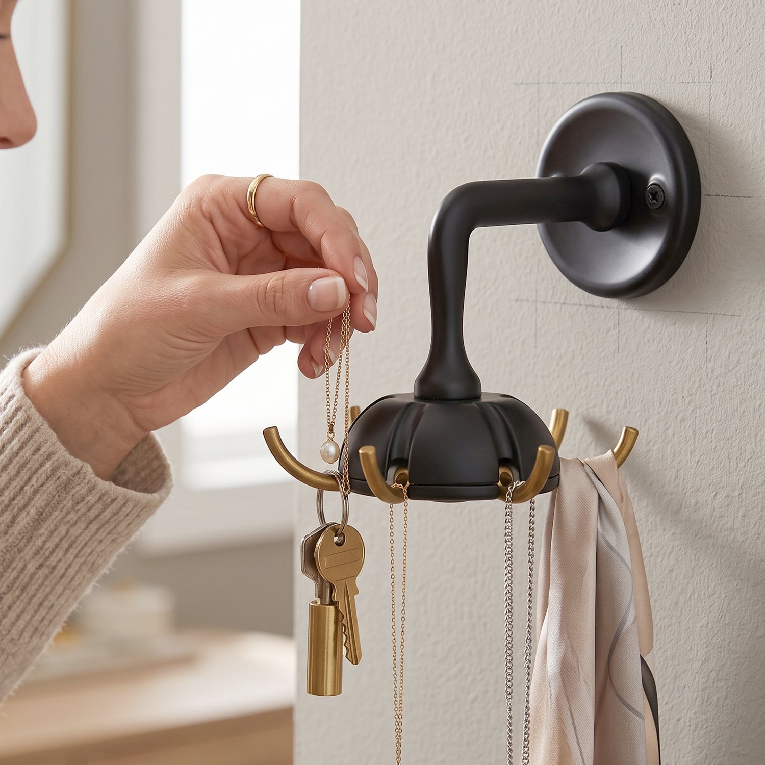 Heavy Duty Wall Mounted Multi Hook for Keys Bags Clothes Jewellery (1 Pc)