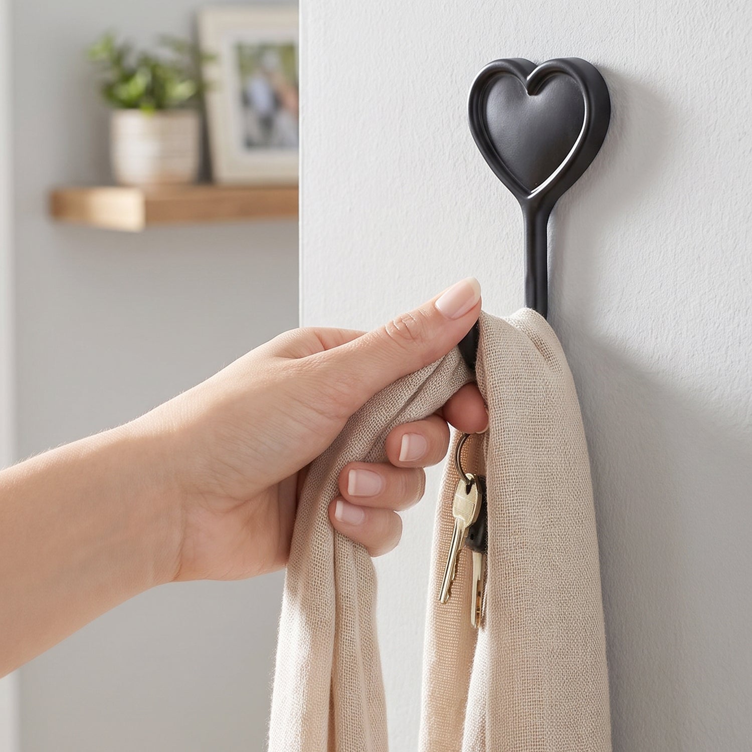 Heavy duty wall hook for coats, bags and scarves