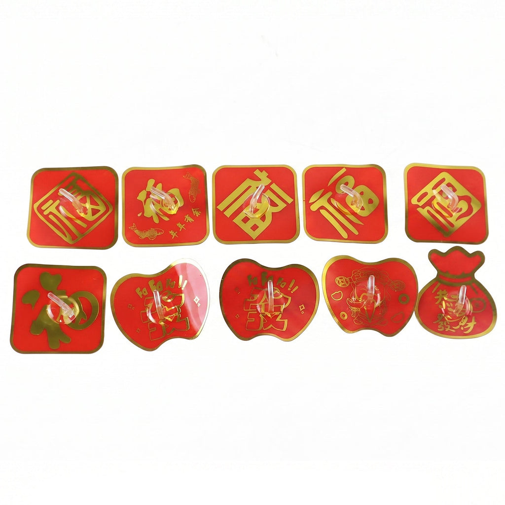 Self Adhesive Wall Hooks, Decorative Strong Sticky Hooks for Keys (10 Pcs Set)