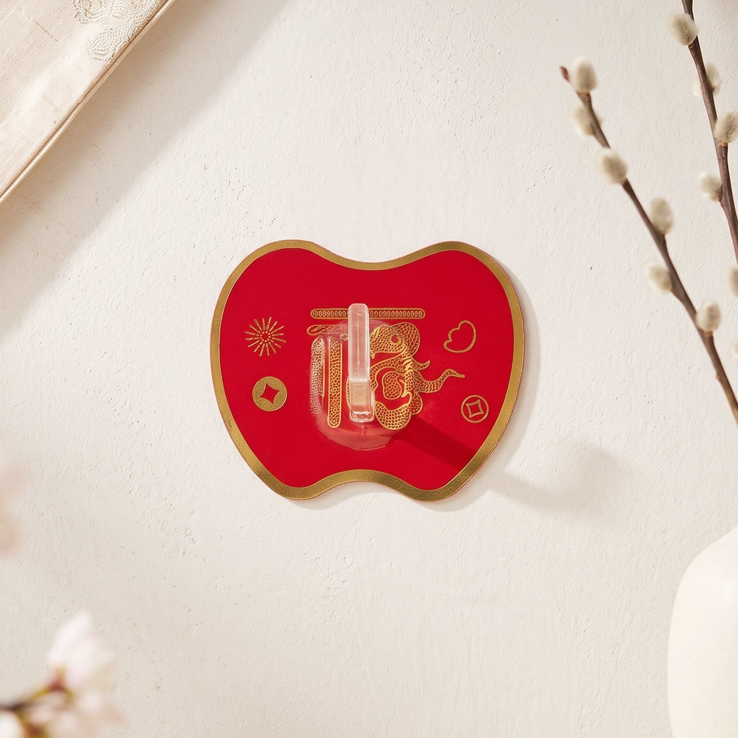 Strong sticky hook for hanging keys, masks and lanyards
