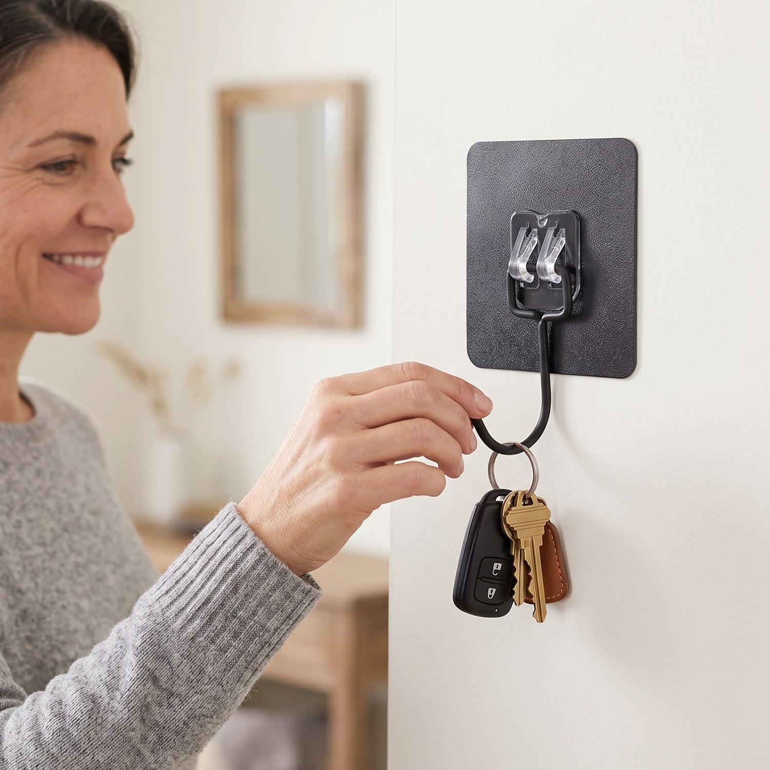 No drill transparent wall hooks for kitchen and bathroom