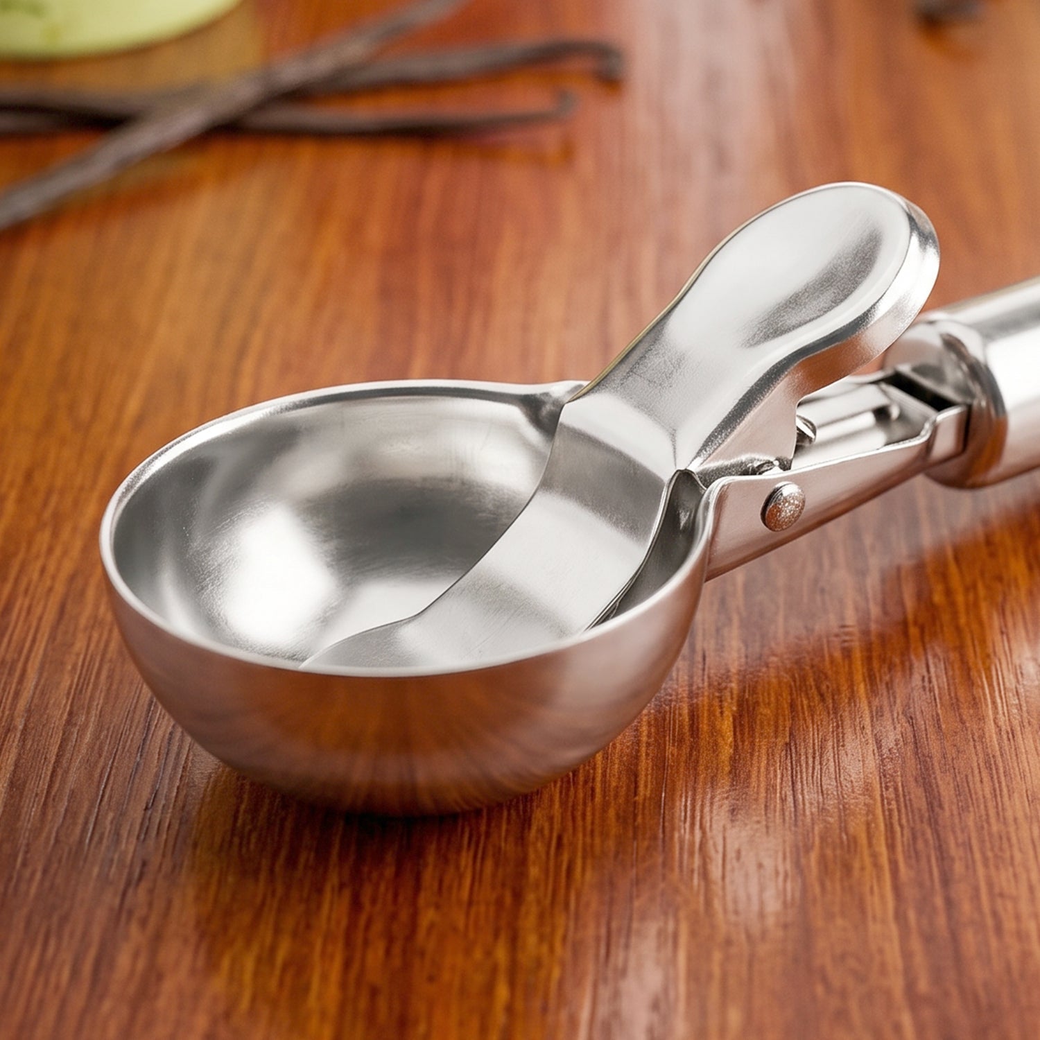 Trigger action ice cream scoop for perfectly round portions
