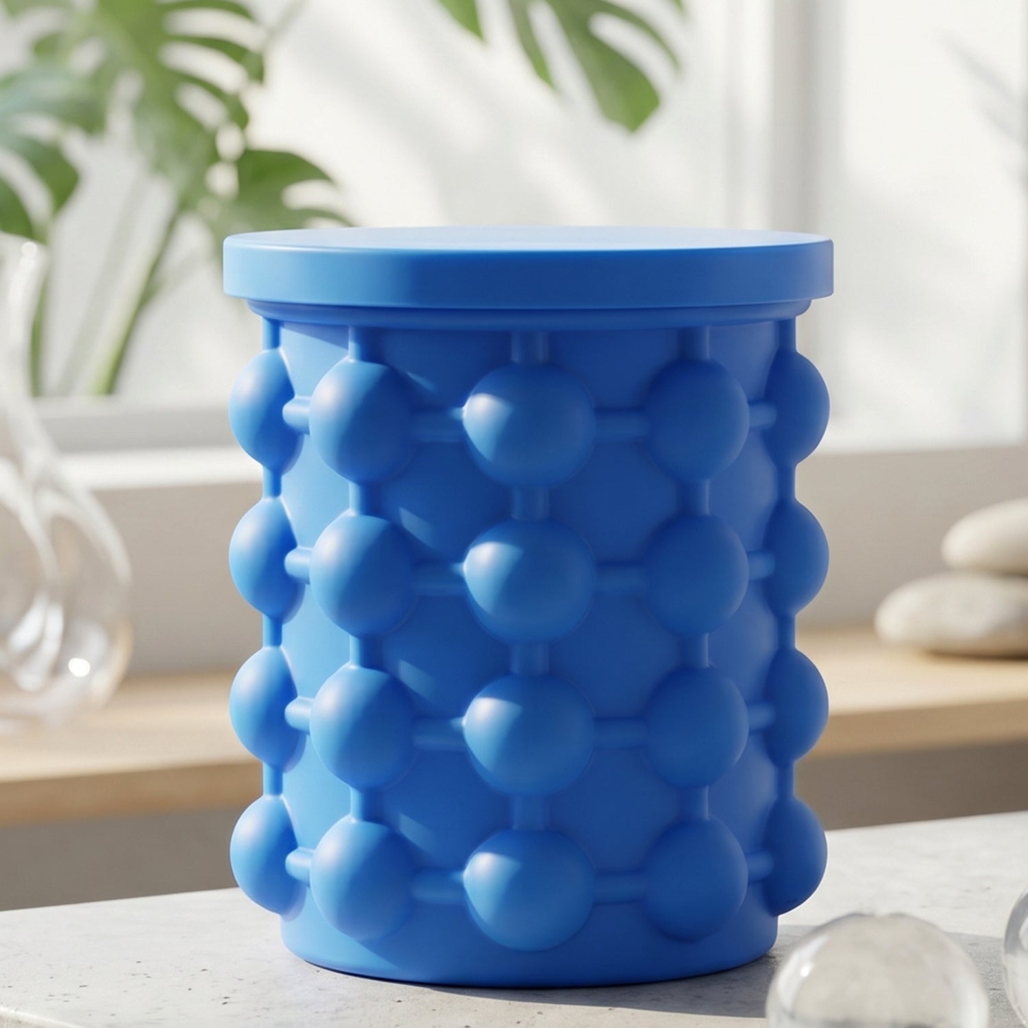 Silicone Ice Cube Maker Cup Squeeze to Pop Mould with Lid Space Saving (1 Pc) view 4