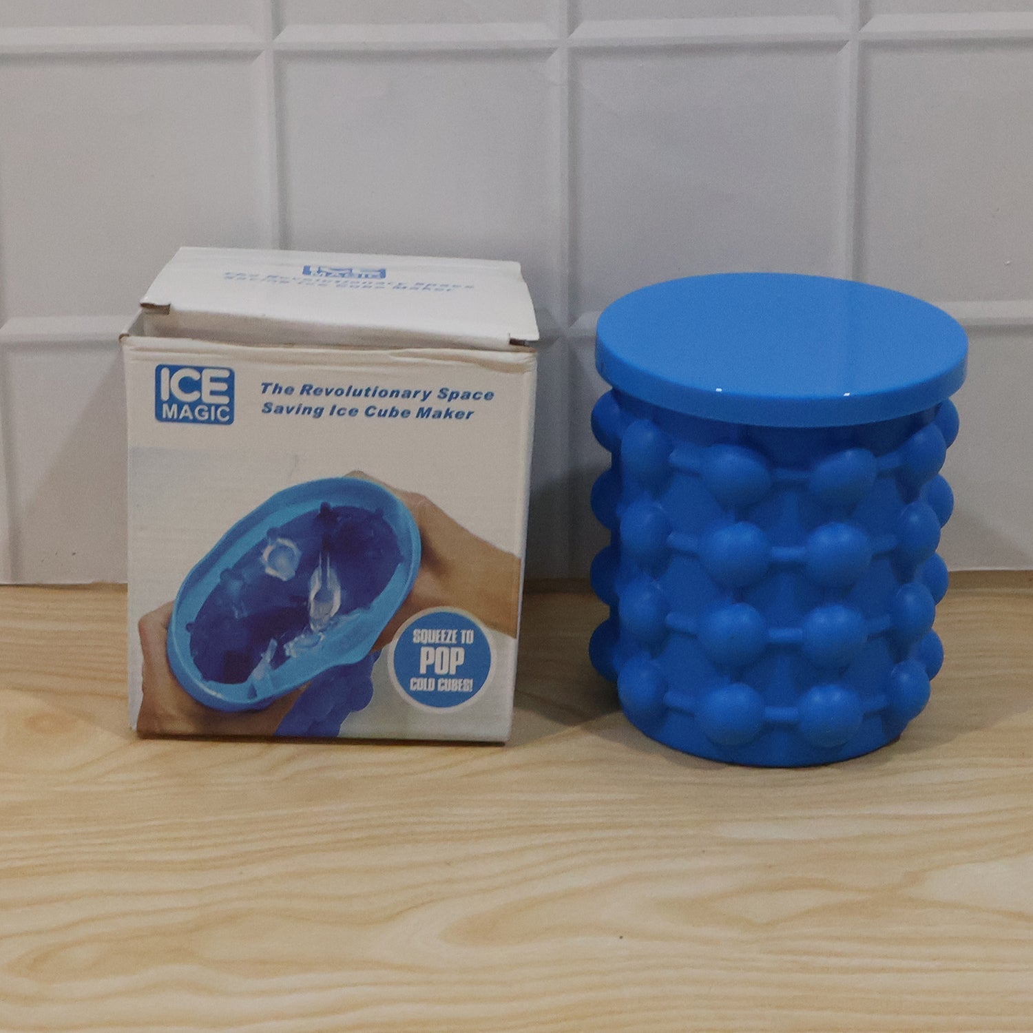 Silicone Ice Cube Maker Cup Squeeze to Pop Mould with Lid Space Saving (1 Pc) view 9