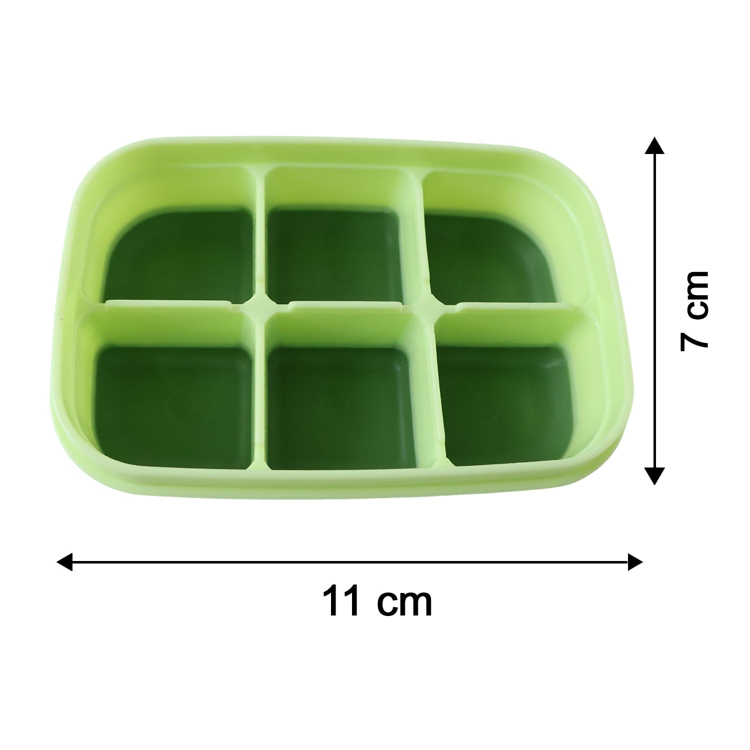 Mini Plastic 6 Cavity Fridge Storage Tray Ice Cube Tray Freezer Mold (1 Pc)