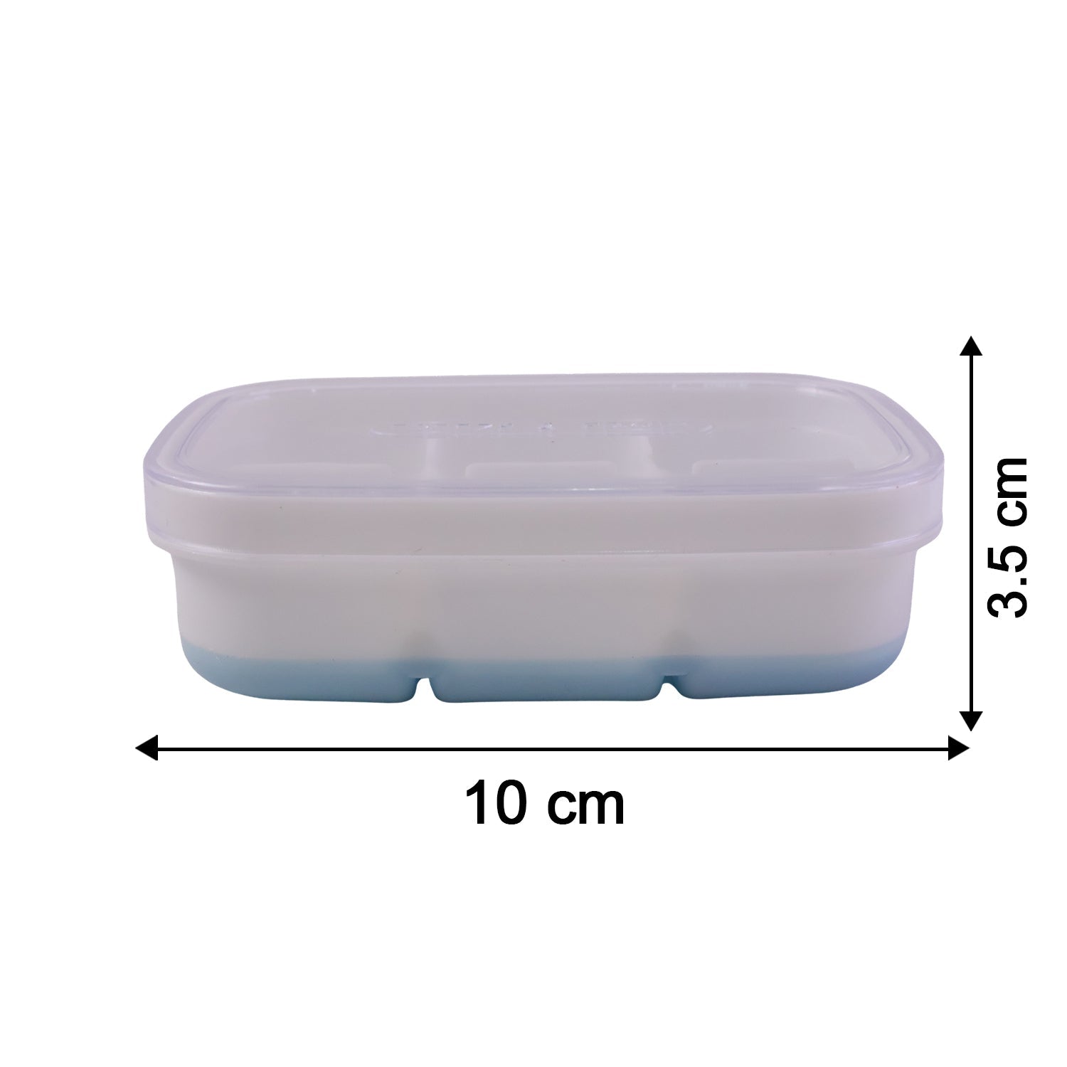 Detailed image showing the practical size of the plastic kitchen ice tray.