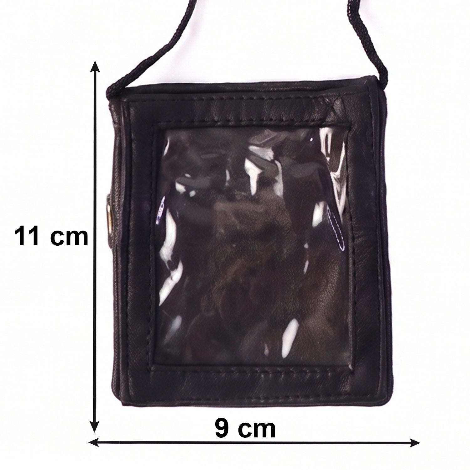 Detailed view of the braided lanyard used with the leather ID holder