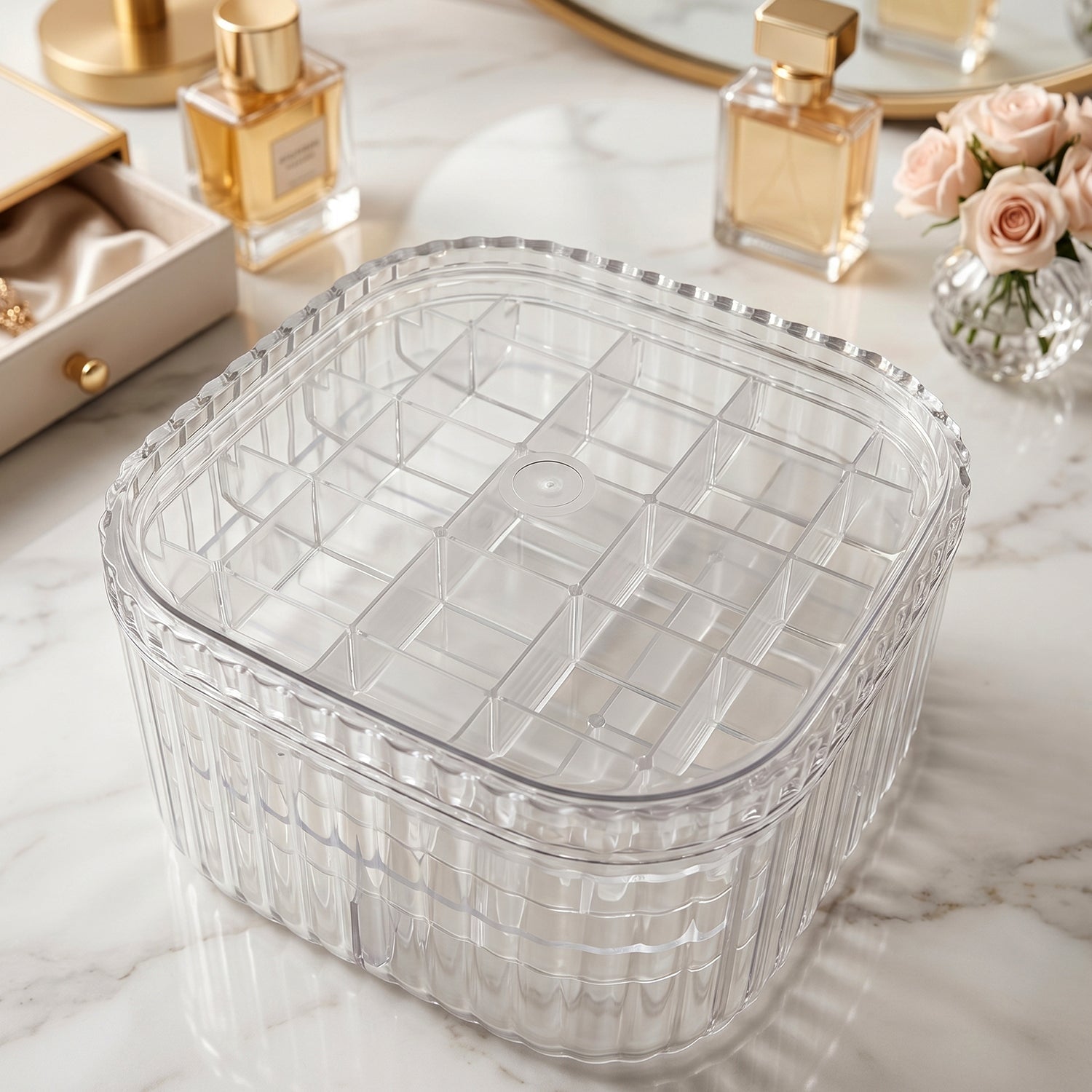 Jewellery storage box white bg