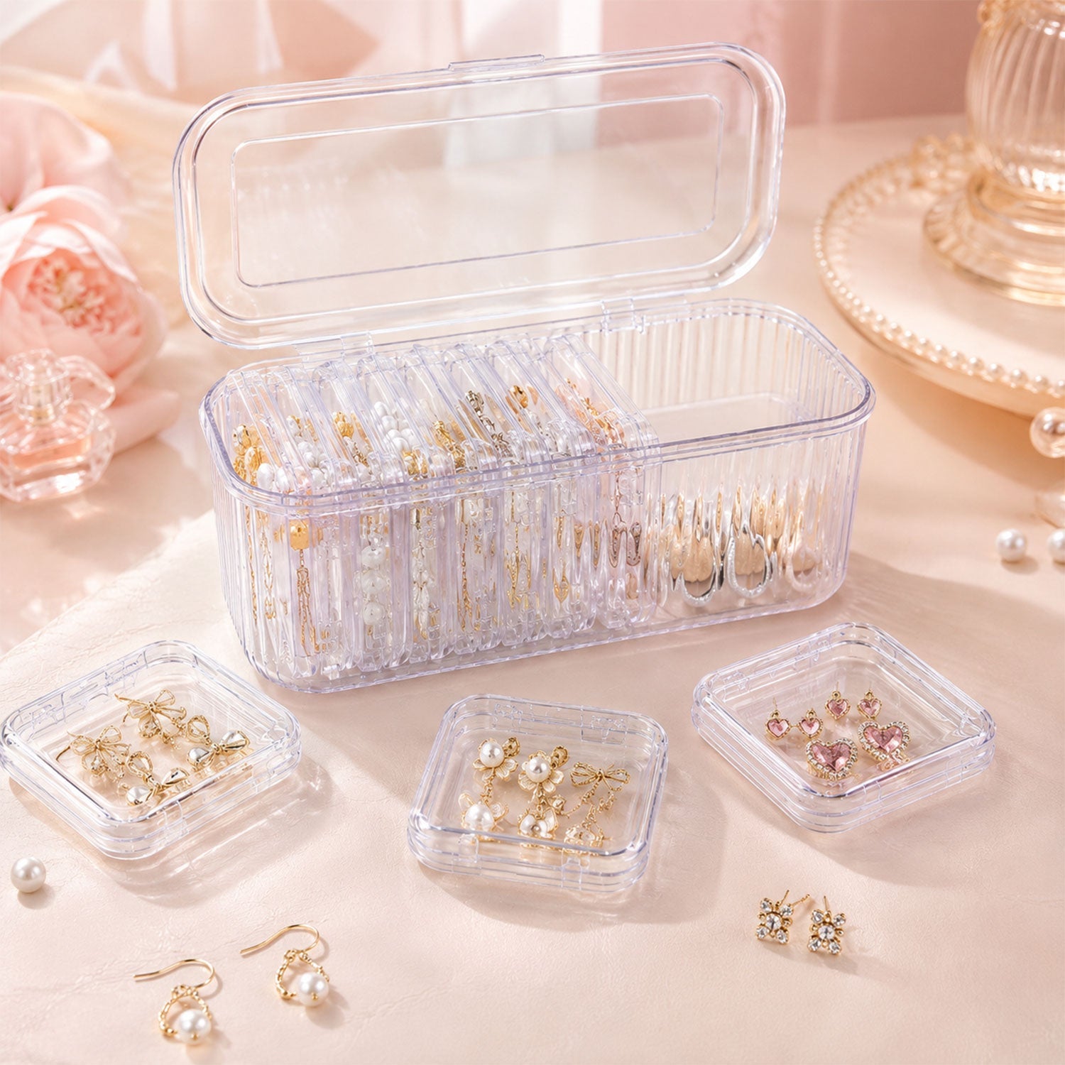 Jewellery box compartments detail