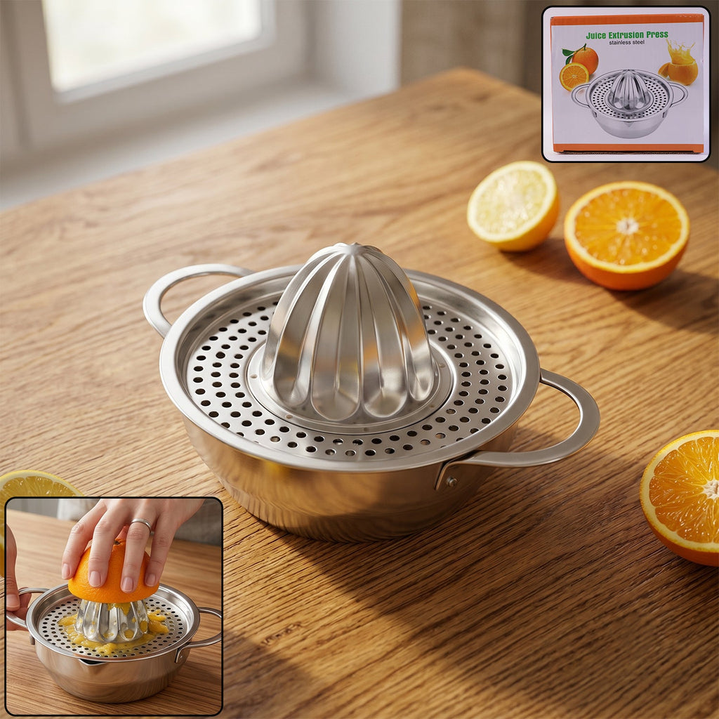 Steel manual hand press citrus juicer