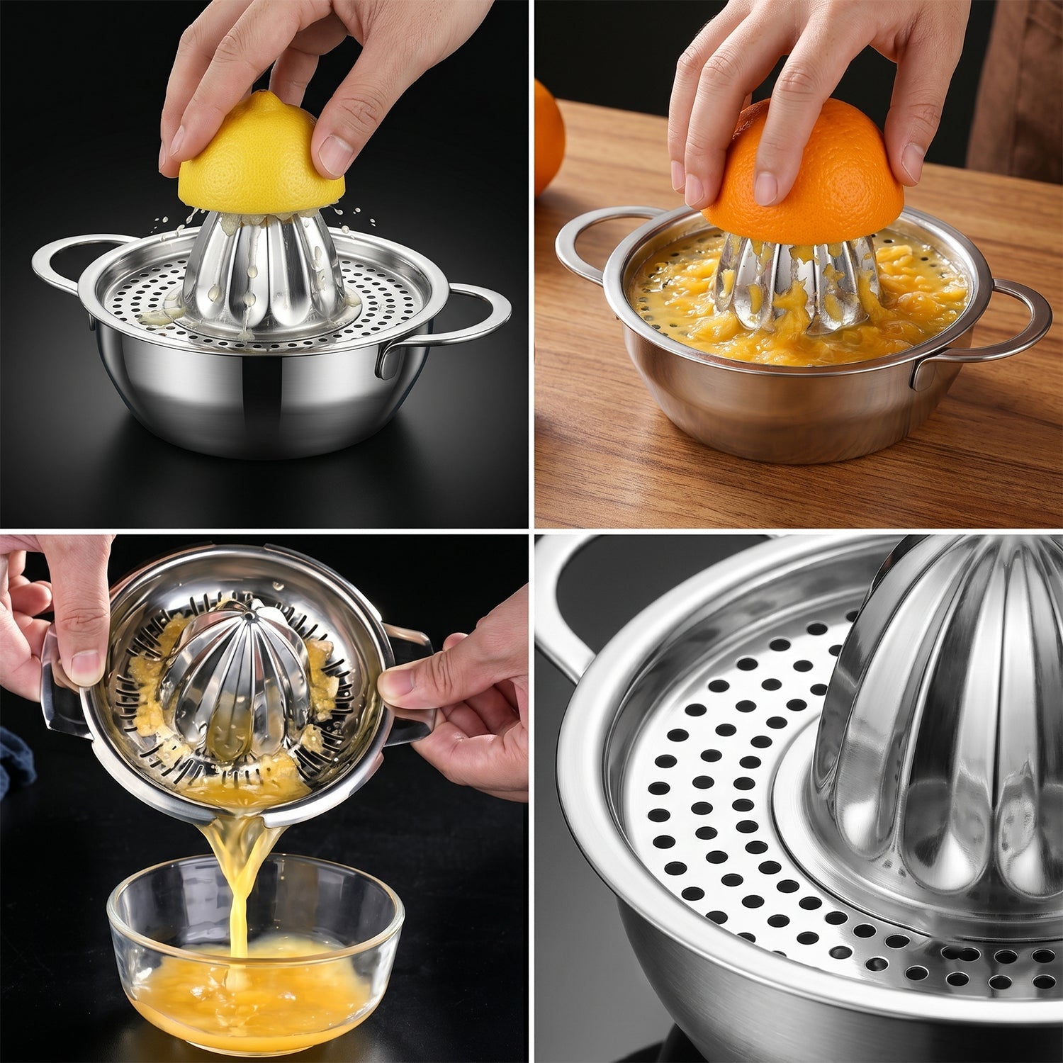 Hand press juicer lemon orange