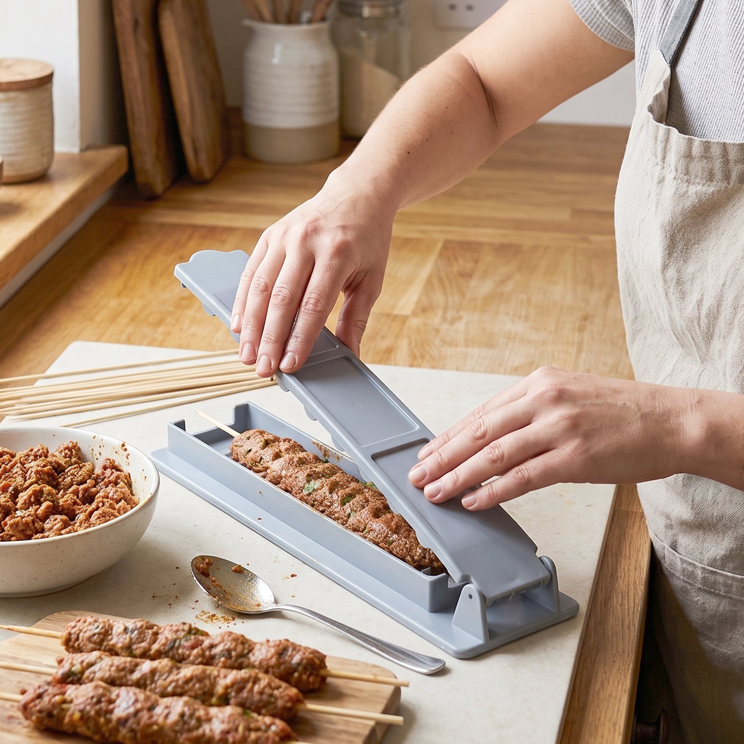 Kebab maker shaped kebabs