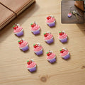Colorful cupcake rubber key ring set for bags and keys