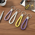 Braided loop keychain set with strong metal rings for organising keys