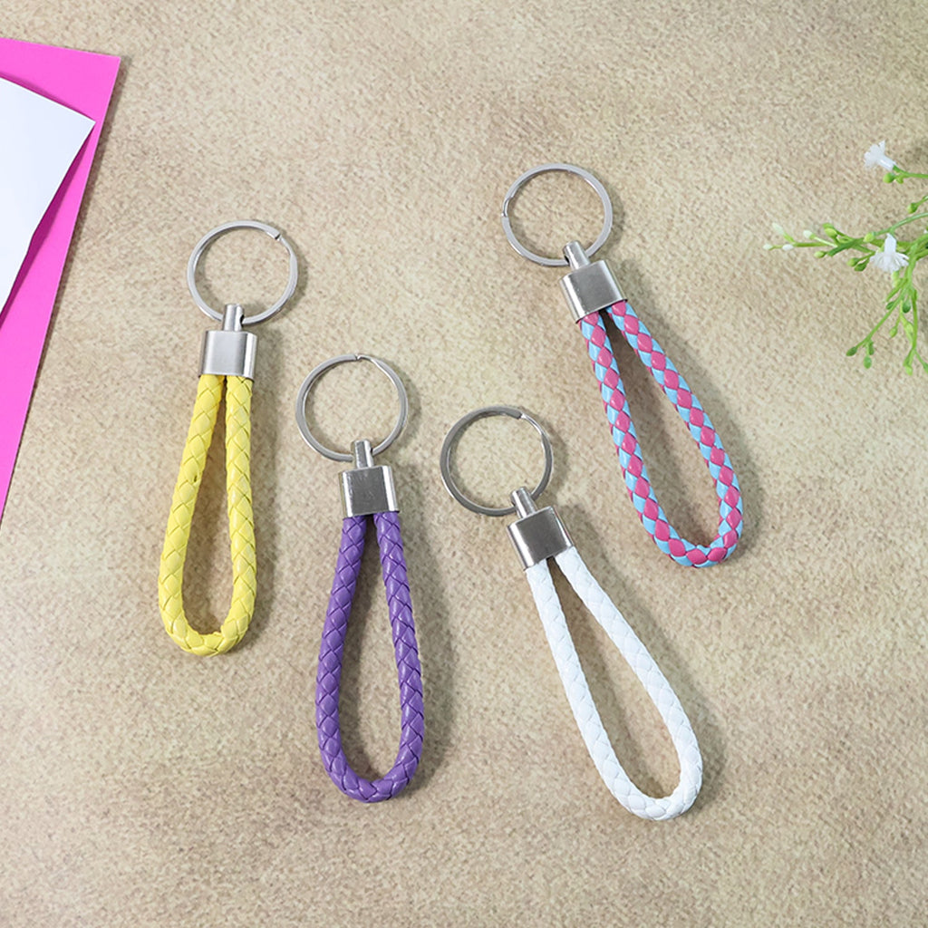 Multiple braided loop keychains showcasing their durable construction