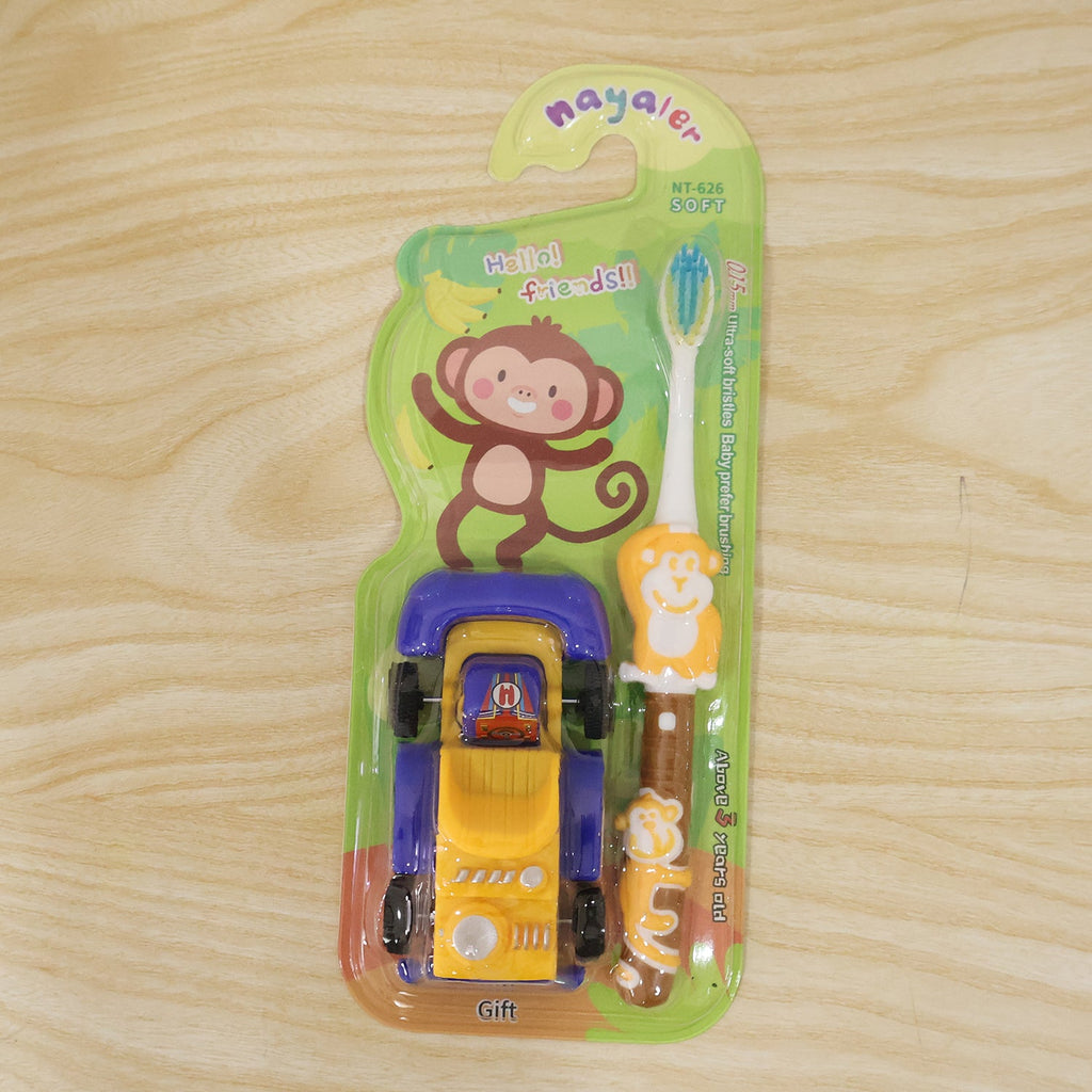 2 piece cartoon toothbrush set for kids oral hygiene
