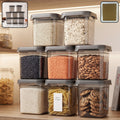 Plastic food storage container set, 700ml airtight pantry jars (8 pc set)