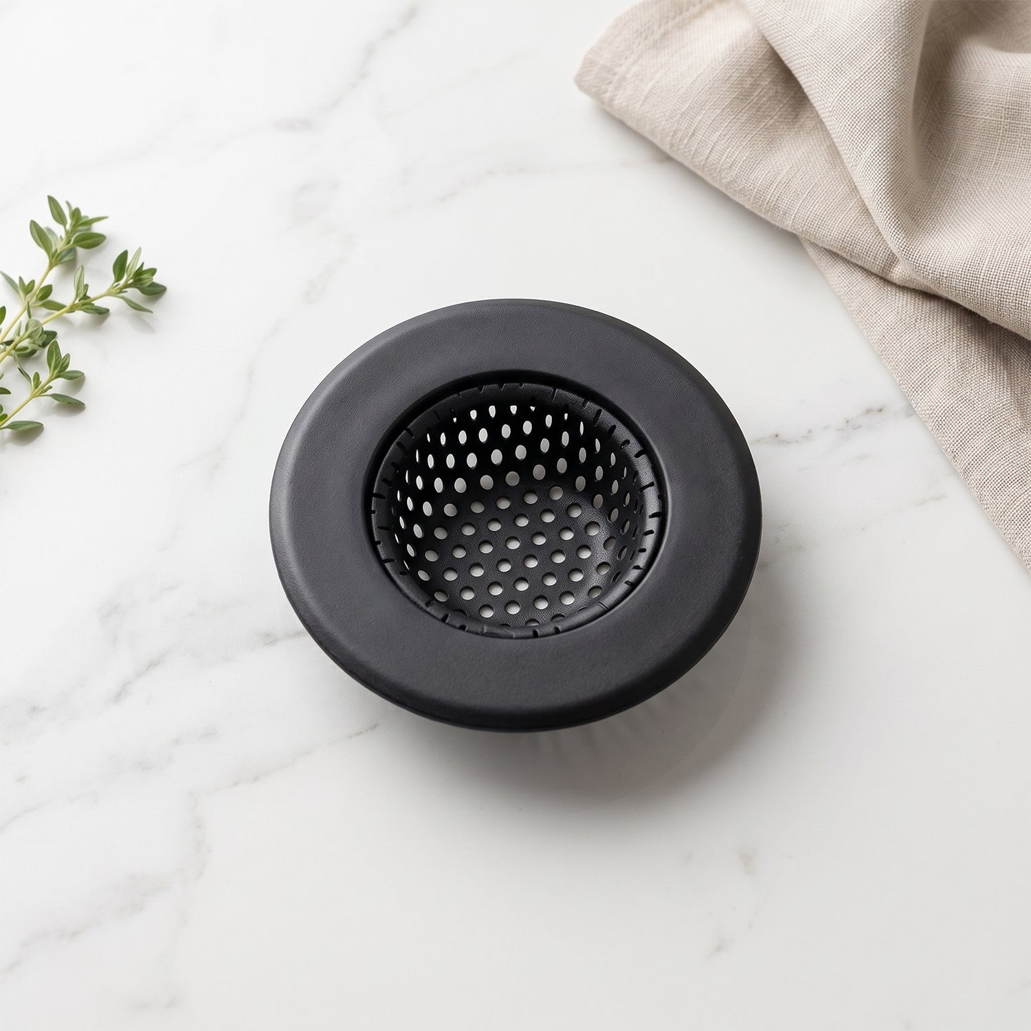 Anti clog sink strainer basket for washing up areas