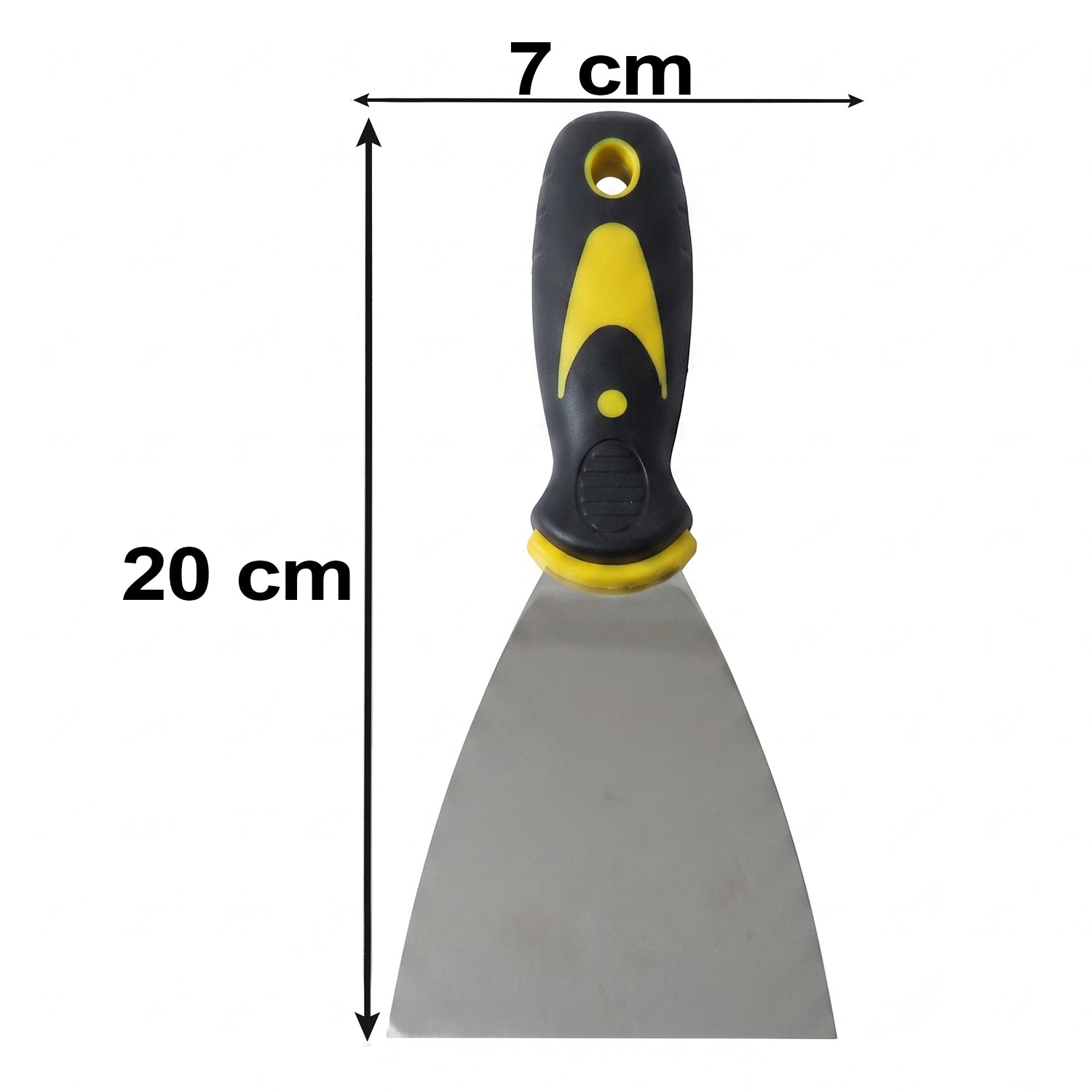 Steel scraper handle grip detail