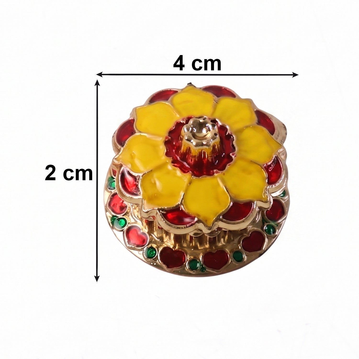 Gold sindoor holder for ritual use in puja ceremonies