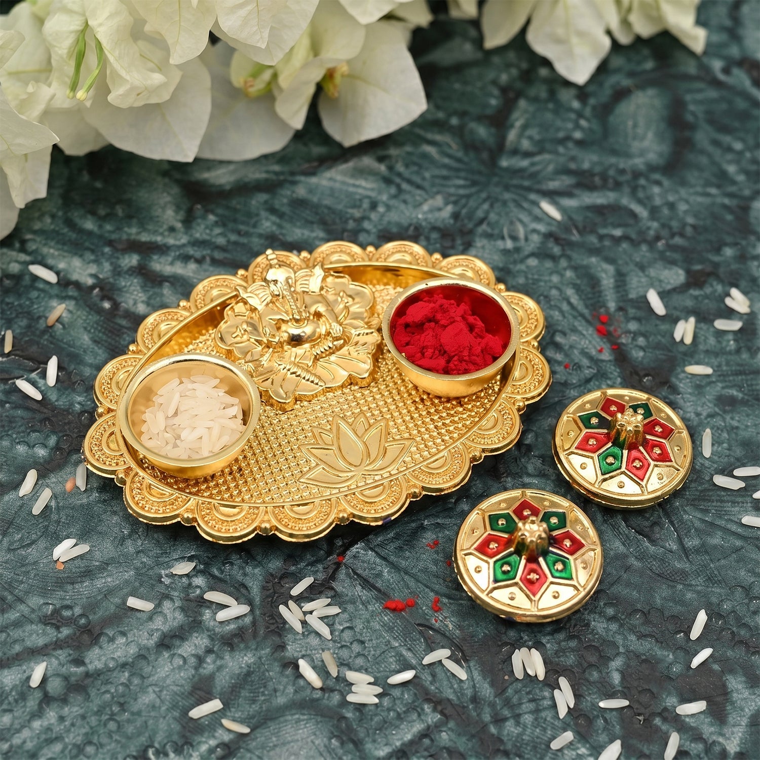 Meenakari kumkum holder pooja pooja essentials