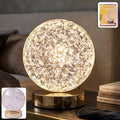 Round crystal LED table lamp with sparkling diamond-style shade